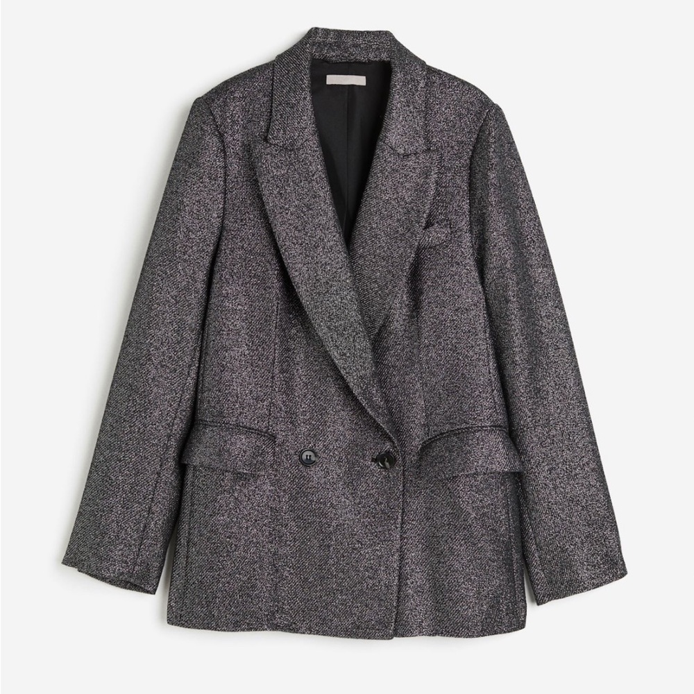 Women's Charcoal Double-Breasted Blazer